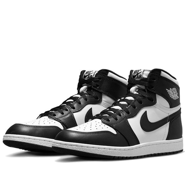Men's Running Weapon Air Jordan 1 High Black White Shoes 0274